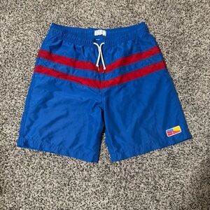 Five‎ Four Swim Trunks Mens 36 Blue Red Ferry Classic Striped Board Shorts